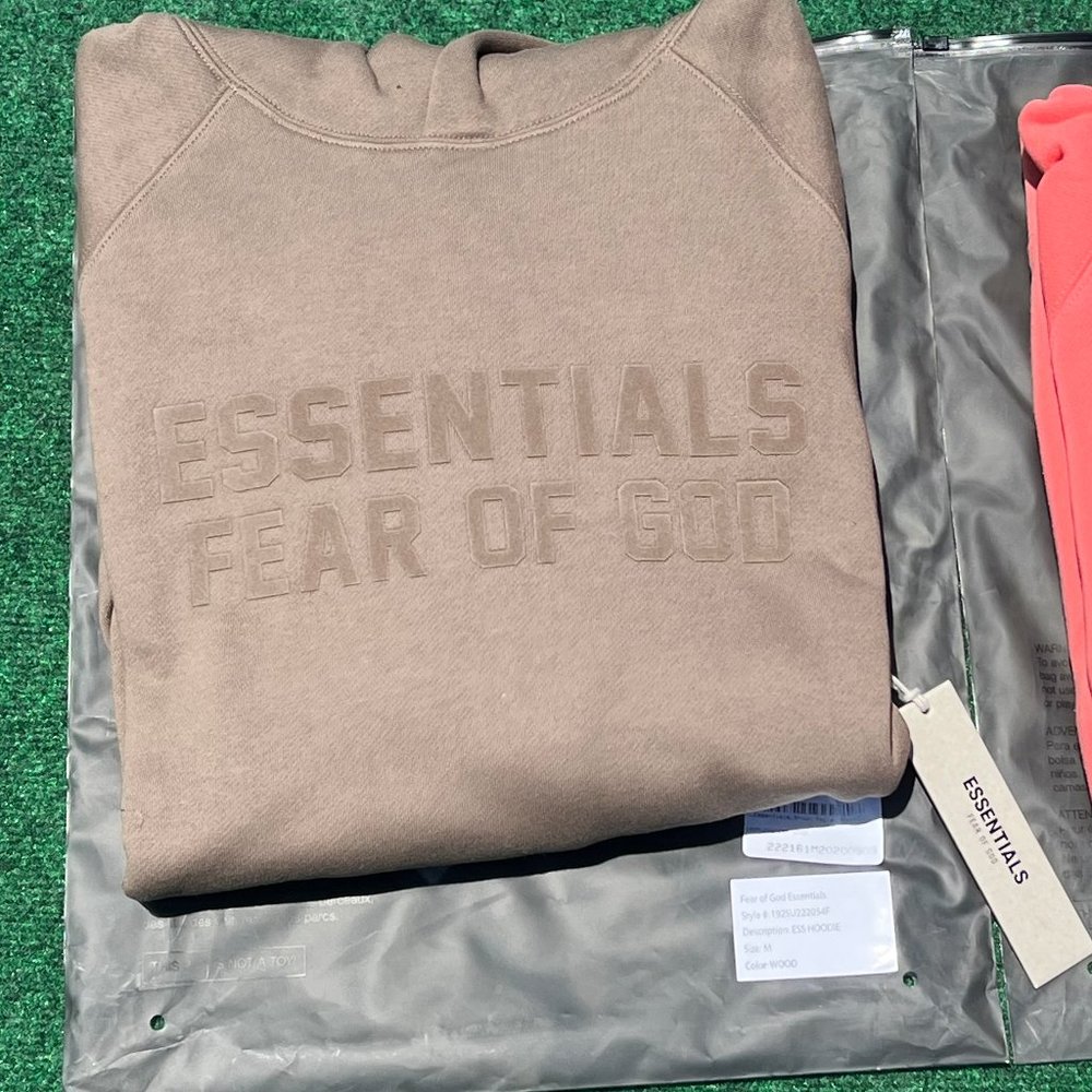 Essenitals Fear of God Hoodie wood